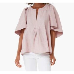 Tuckernuck Pomander Place Womens BlouseTop Sz Medium Flutter Sleeves Pink